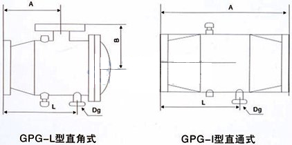 自动反冲洗排污过滤器 尺寸图